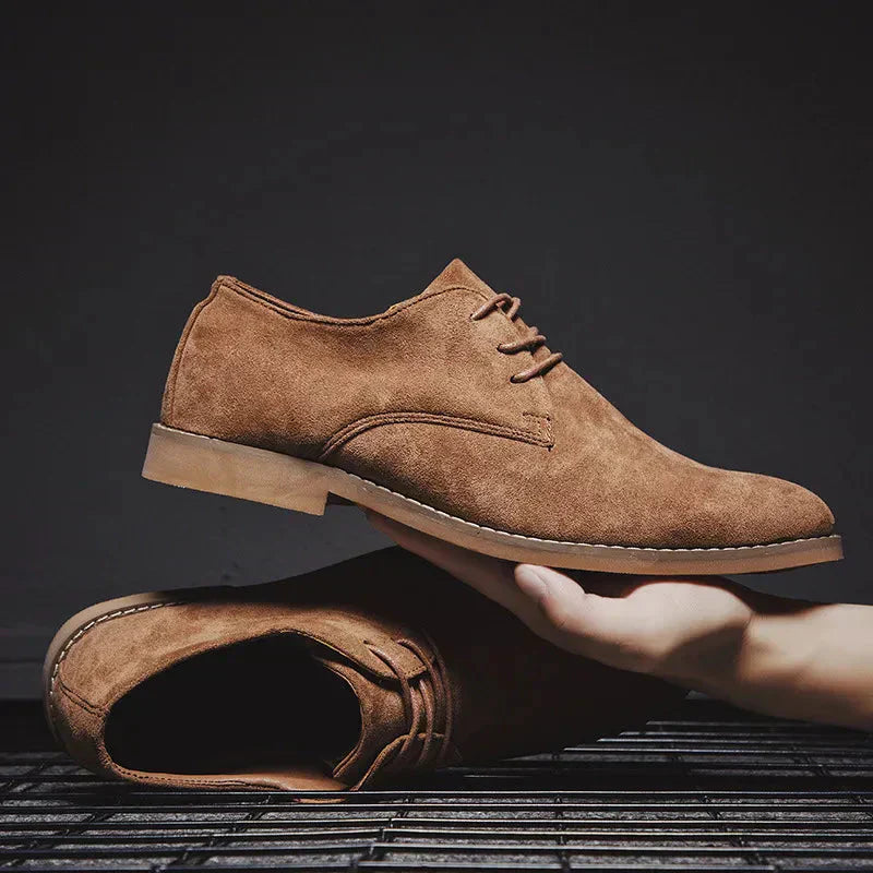 Herren Schnür-Derby-Schuhe Minimalistisch Leder Braun