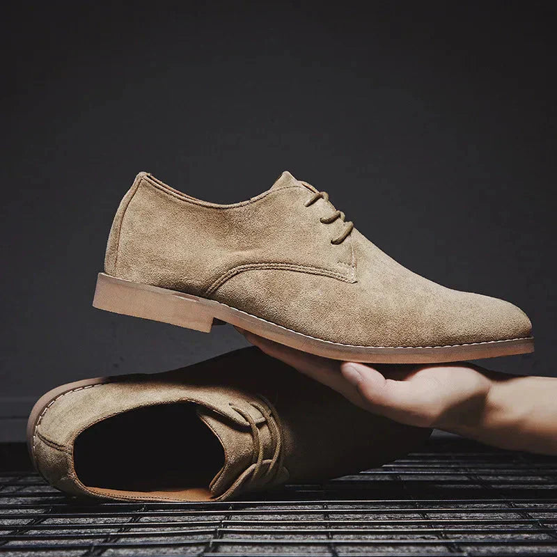Herren Schnür-Derby-Schuhe Minimalistisch Leder Braun - Eveloria