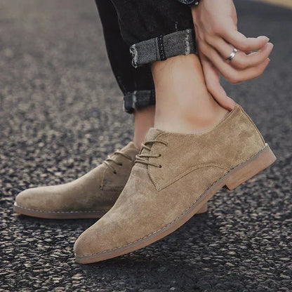 Herren Schnür-Derby-Schuhe Minimalistisch Leder Braun
