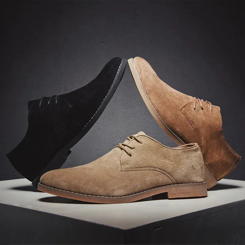 Herren Schnür-Derby-Schuhe Minimalistisch Leder Braun
