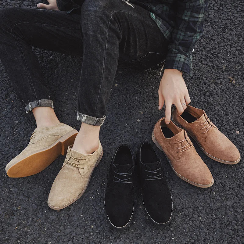 Herren Schnür-Derby-Schuhe Minimalistisch Leder Braun