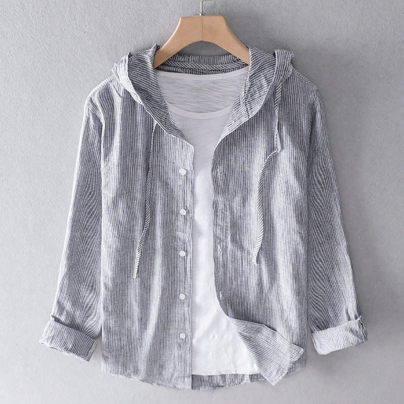 Leichte Kapuzenjacke Knopfleiste Beige