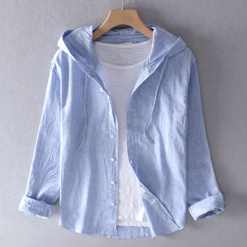 Leichte Kapuzenjacke Knopfleiste Beige - Eveloria