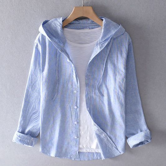 Leichte Kapuzenjacke Knopfleiste Beige - Eveloria