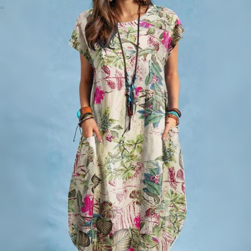 Eveloria Damen Sommerkleid Rundhalsausschnitt