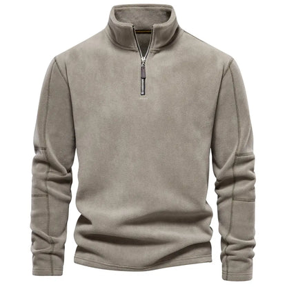 Herren Strickpullover Warm Gefüttert Stehkragen Schwarz - Eveloria