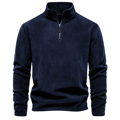 Herren Strickpullover Warm Gefüttert Stehkragen