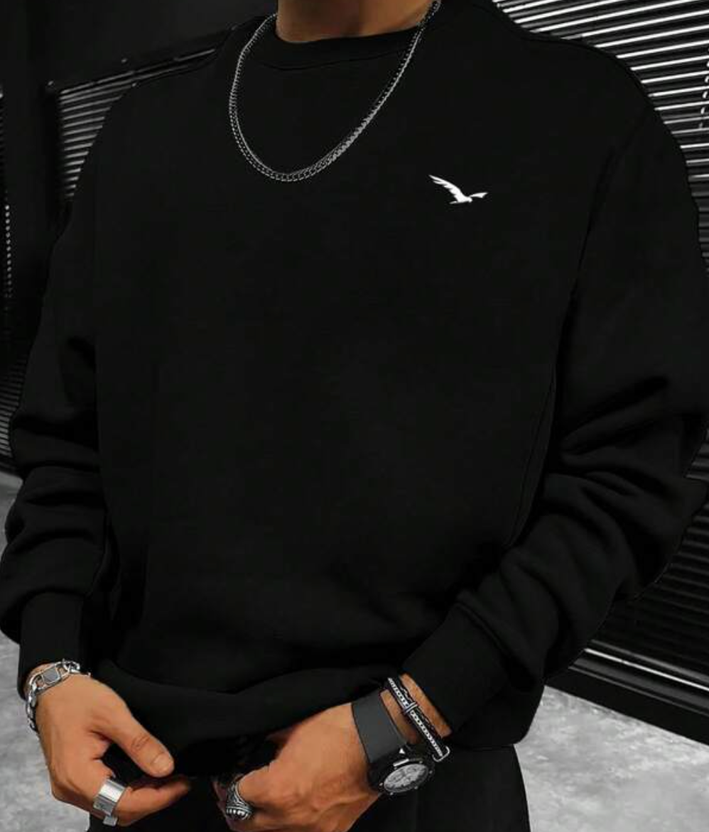 Herren Langärmeliger Pullover Rundhalsausschnitt Sweatshirt - Eveloria