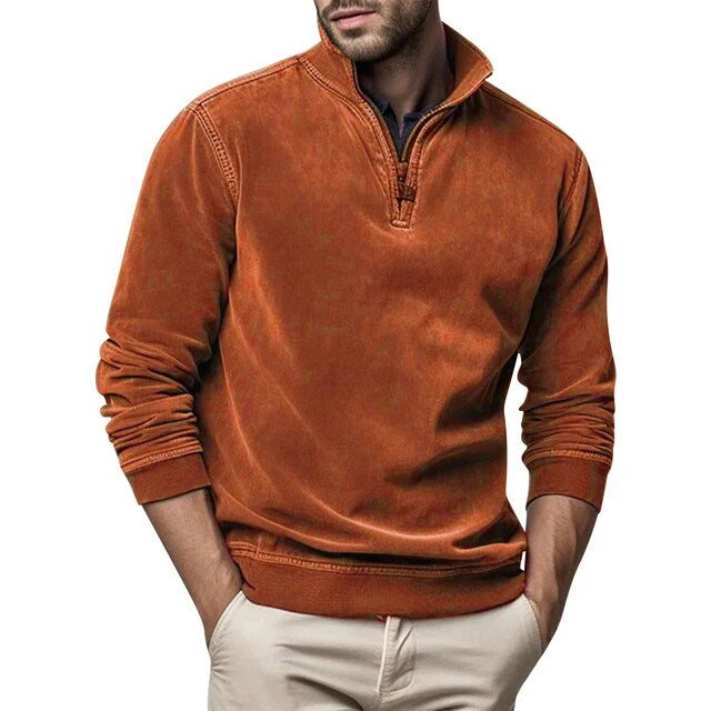 Sweatshirt mit Viertelreißverschluss - Herren lässiger Half-Zip Pullover-Chaps Herrenmode