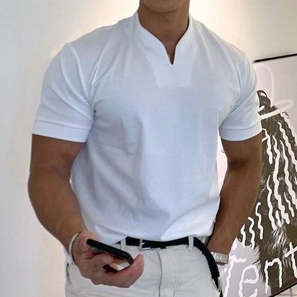 Herren Kurzarm T-Shirt Atmungsaktives Baumwolle Normalpassform - Eveloria