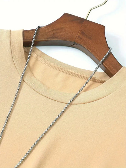 T-Shirt - Casual - Kurze Ärmel - T-Shirt mit Rundhalsausschnitt - Herrenhemden-Chaps Herrenmode