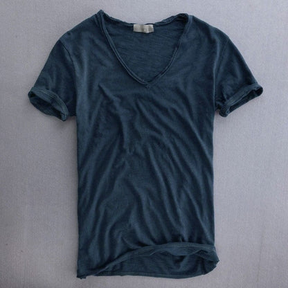 T-Shirt | Leichtgewicht | Sommer | T-Shirt mit V-Ausschnitt | Herrenhemden-Chaps Herrenmode