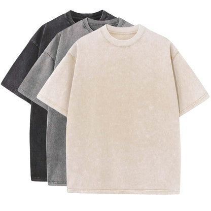 Herren Oversize T-Shirt Set Rundhalsausschnitt Weiss - Eveloria