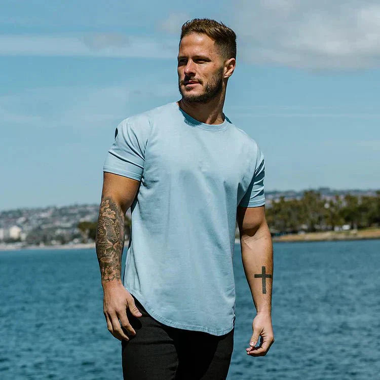 Herren Slim Fit T-Shirt Rundhalsausschnitt Sport - Eveloria