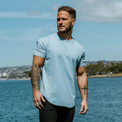 Herren Slim Fit T-Shirt Rundhalsausschnitt Sport - Eveloria