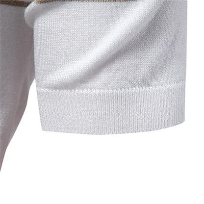 T-Shirt mit Kragen | Gestrickt | Viertel-Reißverschluss | Polo-T-Shirt | Herren-Poloshirt-Chaps Herrenmode