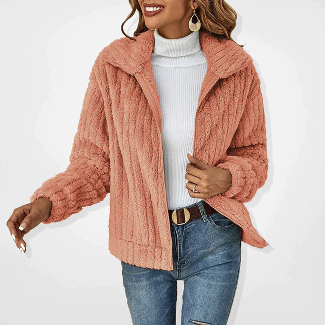 Eveloria Damen Teddyjacke Fleece Bequem