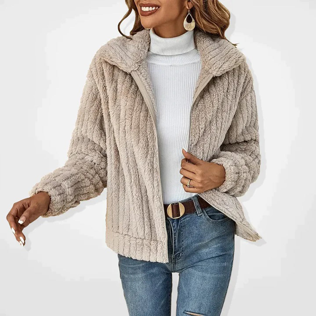 Eveloria Damen Teddyjacke Fleece Bequem