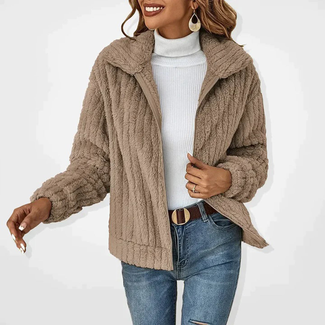 Eveloria Damen Teddyjacke Fleece Bequem