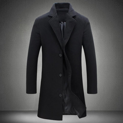 Herren Wintermantel Lang Formal Warm - Eveloria