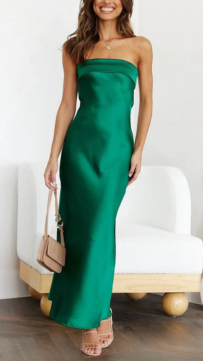 Damen Hochzeitsgästekleid Schulterfrei Gestuft