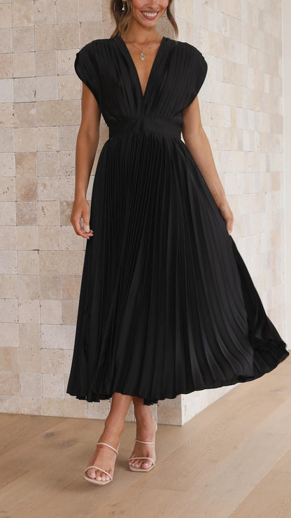 Damen Klassisches Maxikleid Gefaltet