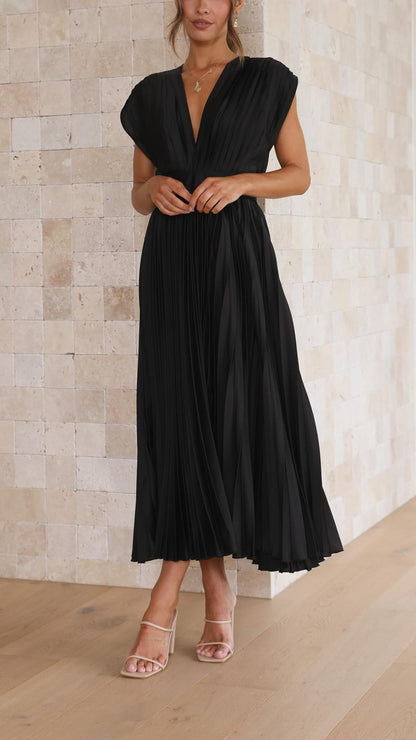 Damen Klassisches Maxikleid Gefaltet