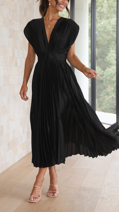 Damen Klassisches Maxikleid Gefaltet