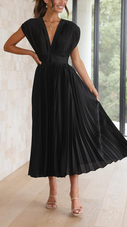 Damen Klassisches Maxikleid Gefaltet