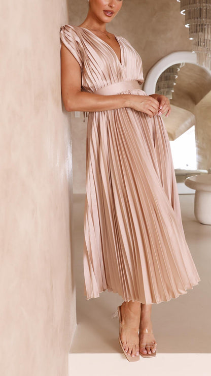 Damen Klassisches Maxikleid Gefaltet