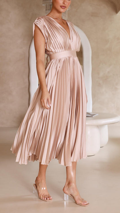 Damen Klassisches Maxikleid Gefaltet