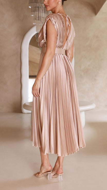 Damen Klassisches Maxikleid Gefaltet