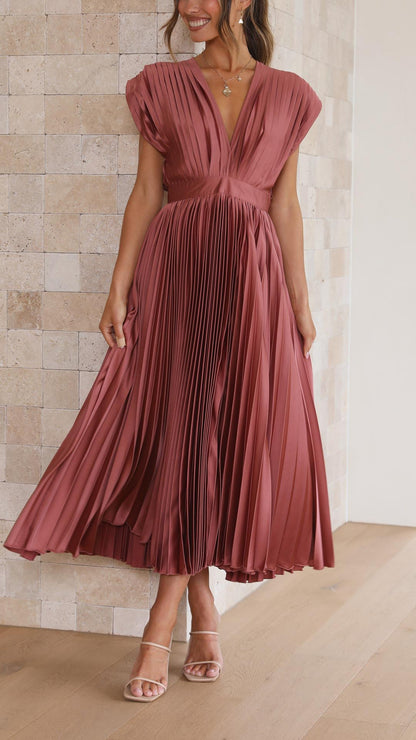 Damen Klassisches Maxikleid Gefaltet