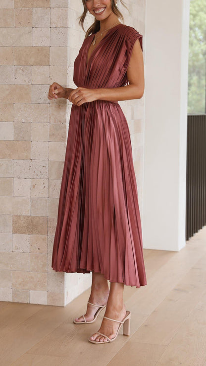 Damen Klassisches Maxikleid Gefaltet