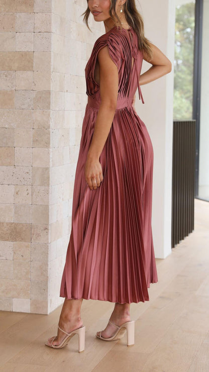 Damen Klassisches Maxikleid Gefaltet