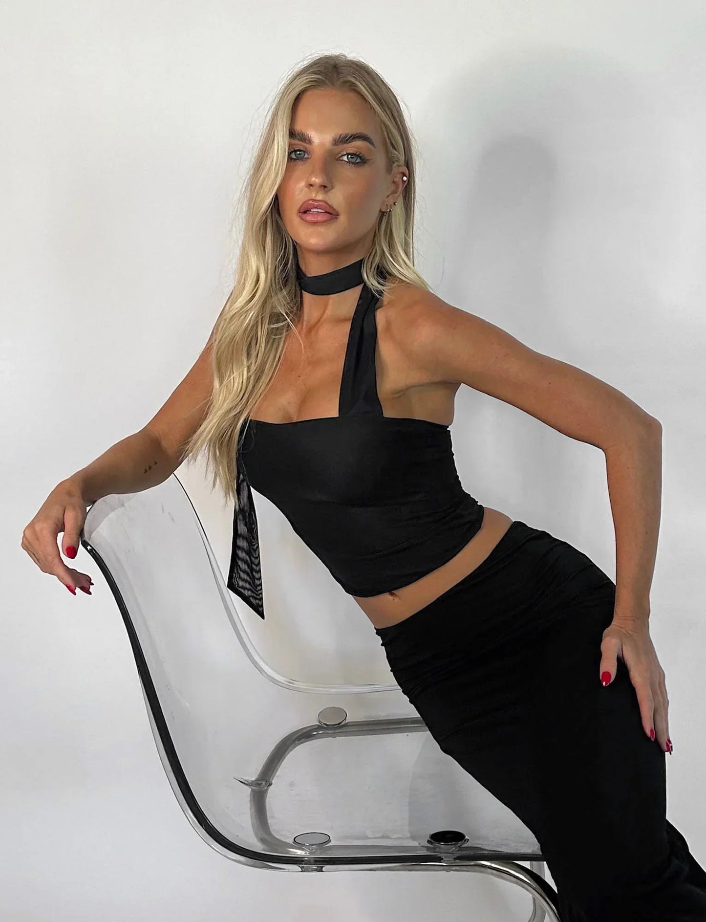 Damen Ärmelloses Neckholder Minimalistisch