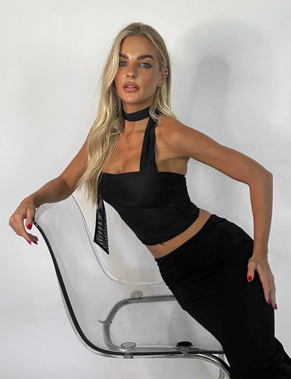 Damen Ärmelloses Neckholder Minimalistisch