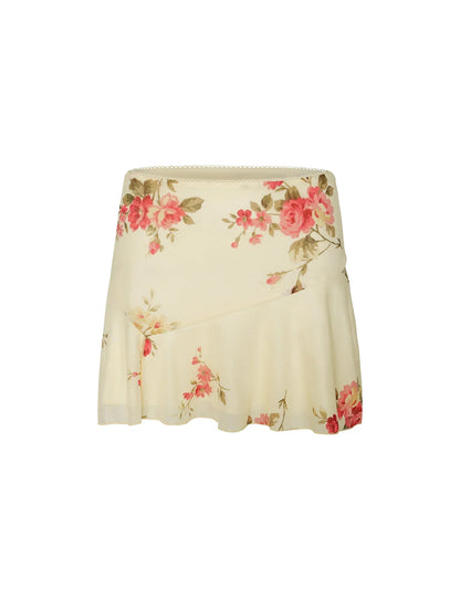 Hilde Damen Ärmel Crop mit Blumenmuster und Wickelminirock Sommerlook