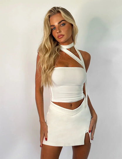 Damen Ärmelloses Neckholder Minimalistisch