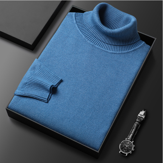 Herren Rollkragenpullover Lässig Baumwolle Beige - Eveloria
