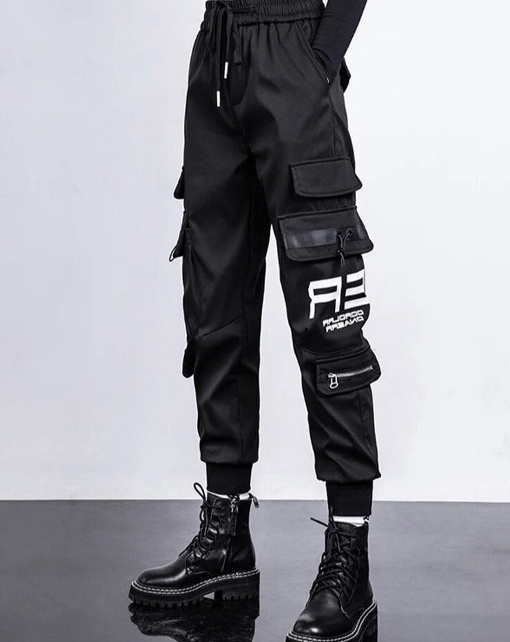 Eveloria Damen High-Waist Cargo-Hose Mit Taschen