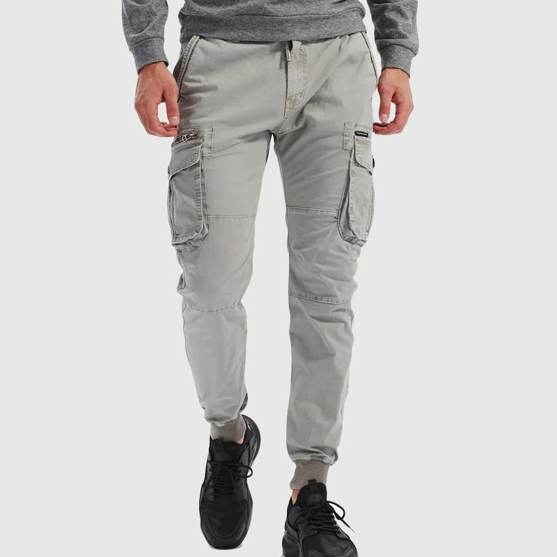 Martin Herren Cargo Joggerhose Mit Taschen Beige