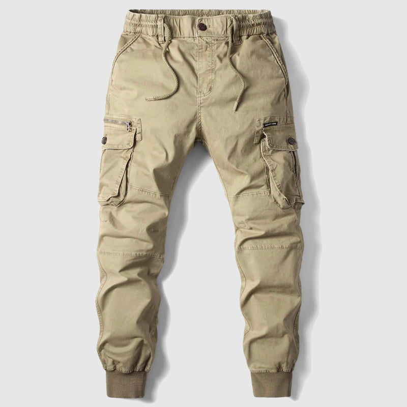 Martin Herren Cargo Joggerhose Mit Taschen Beige