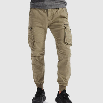 Martin Herren Cargo Joggerhose Mit Taschen Beige - Eveloria