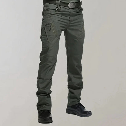Herren Cargohose Elastisch Gerade Geschnitten Schwarz - Eveloria