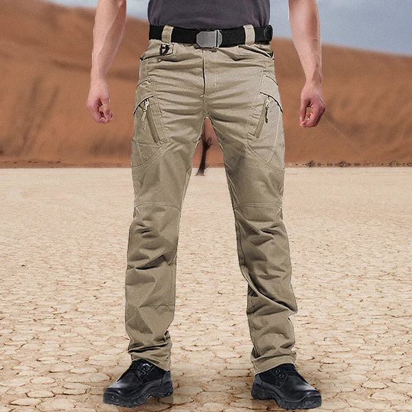Herren Cargohose Gerade Geschnitten Outdoor Polyester Schwarz - Eveloria