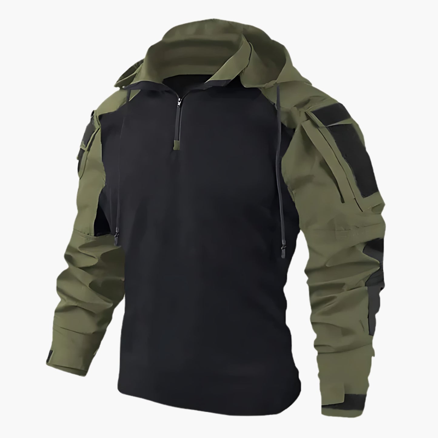 Herren Taktische Jacke Halb-Reißverschluss Kapuze Militärjacke - Eveloria