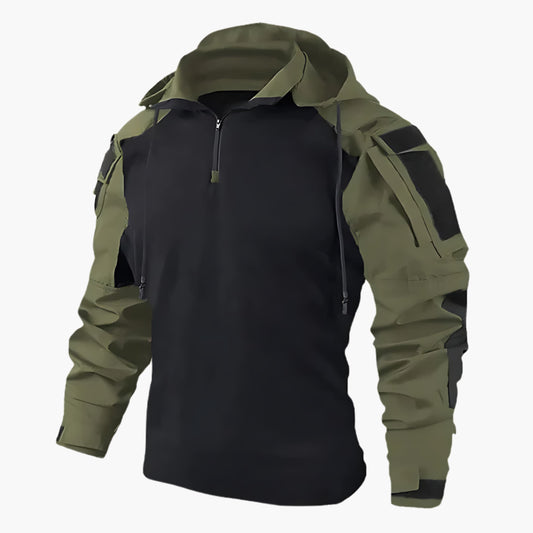 Herren Taktische Jacke Halb-Reißverschluss Kapuze Militärjacke - Eveloria