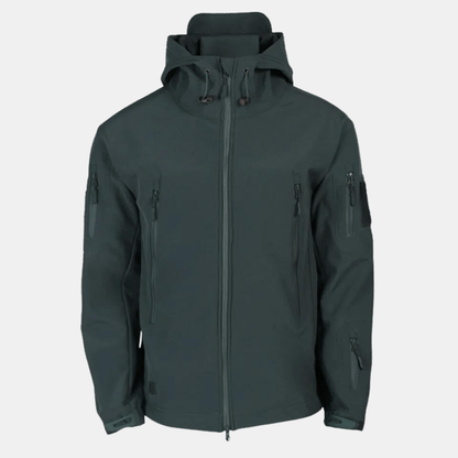 Herren Outdoorjacke Wasserdicht mit Kapuze Winddicht Schwarz - Eveloria