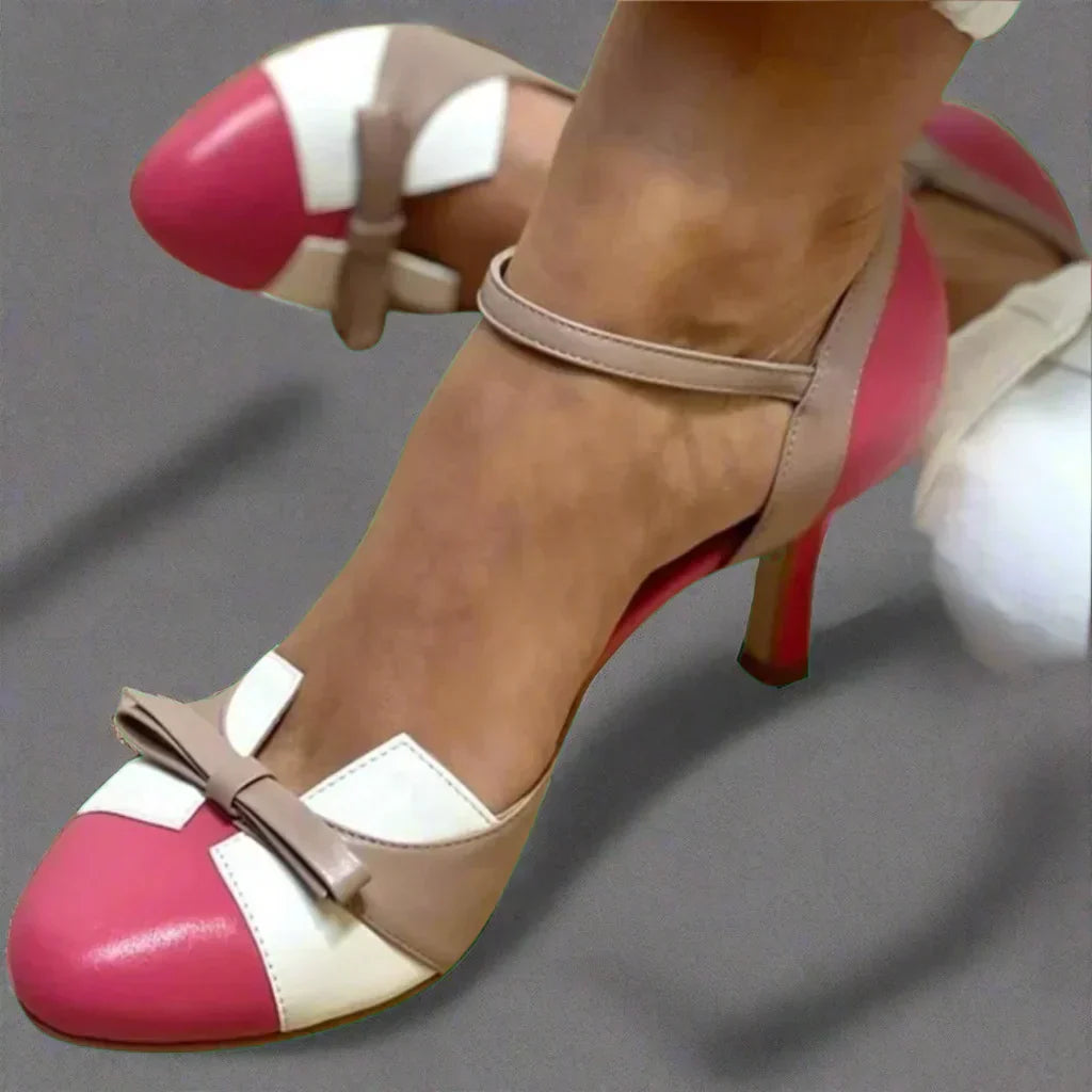Damen Klassische Pumps Mittlerer Absatz Schleifenriemen